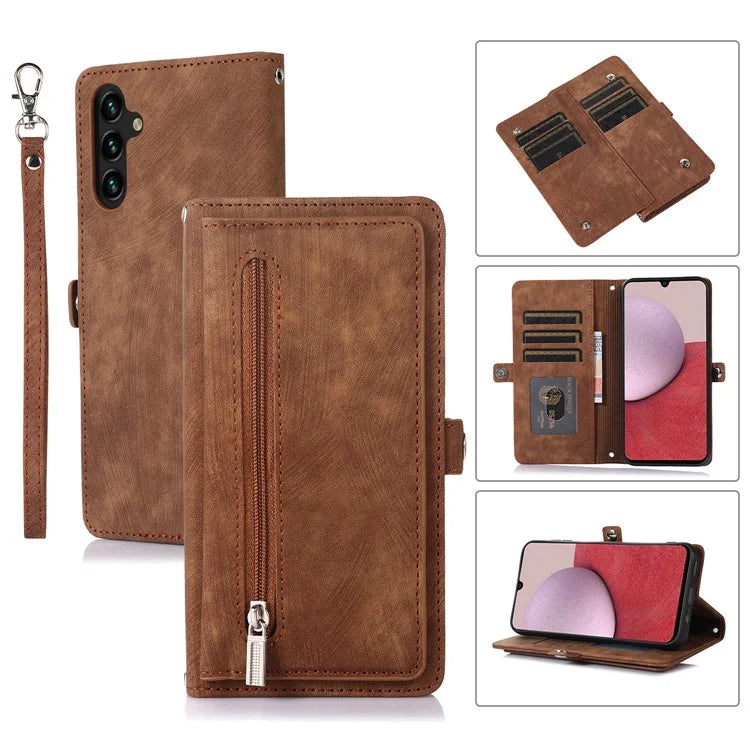 Shockproof Case For Samsung Galaxy A15 5G Shell 9 Card Slots PU Leather Phone Cover