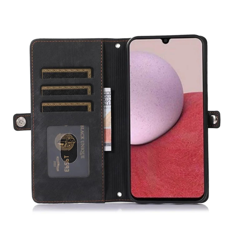 Shockproof Case For Samsung Galaxy A15 5G Shell 9 Card Slots PU Leather Phone Cover