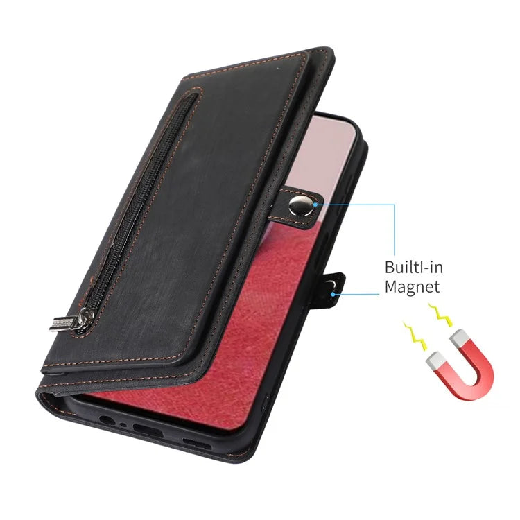Shockproof Case For Samsung Galaxy A15 5G Shell 9 Card Slots PU Leather Phone Cover