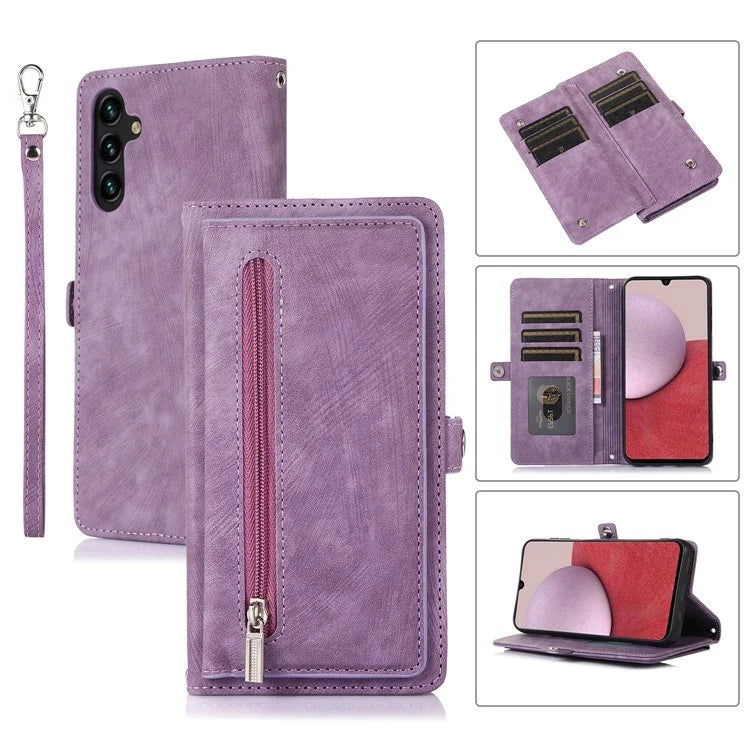Shockproof Case For Samsung Galaxy A15 5G Shell 9 Card Slots PU Leather Phone Cover