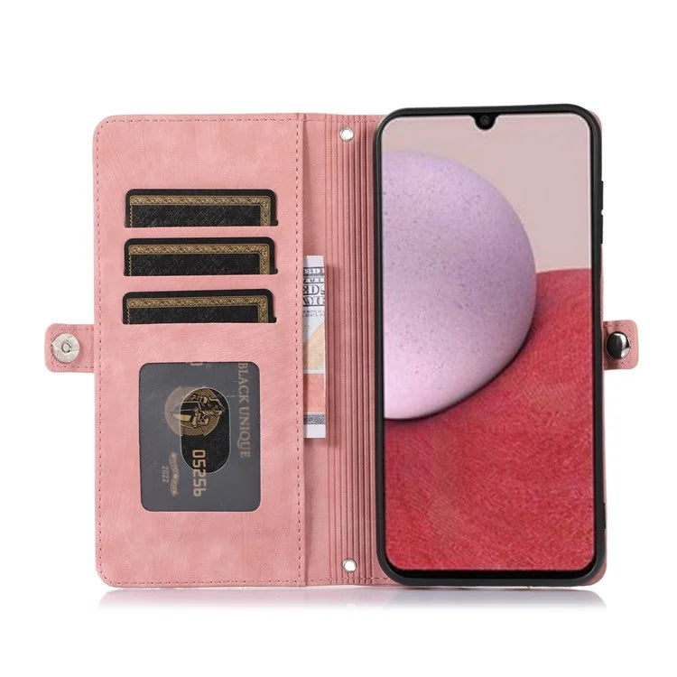 Shockproof Case For Samsung Galaxy A15 5G Shell 9 Card Slots PU Leather Phone Cover