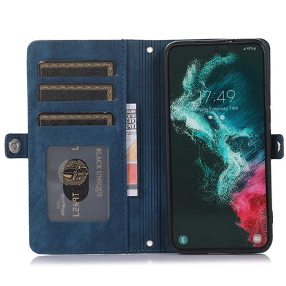 For Samsung Galaxy S24 Ultra Case PU Leather 9 Card Slots Phone Cover with Shoulder Strap