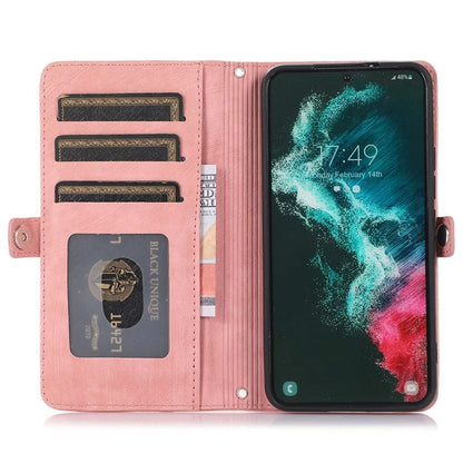 For Samsung Galaxy S24 Ultra Case PU Leather 9 Card Slots Phone Cover with Shoulder Strap