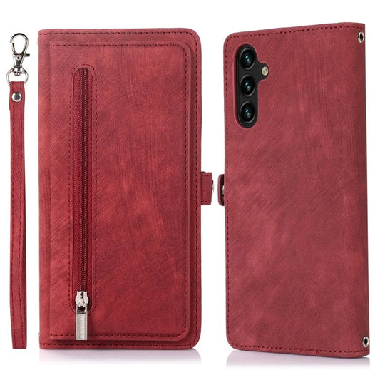 For Samsung Galaxy A14 4G /  A14 5G Case Magnetic PU Leather Phone Cover with 9 Card Slots