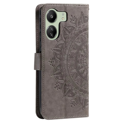 For Xiaomi Redmi 13C 4G / Poco C65 4G Case Mandala Flower Imprint Cover with Strap