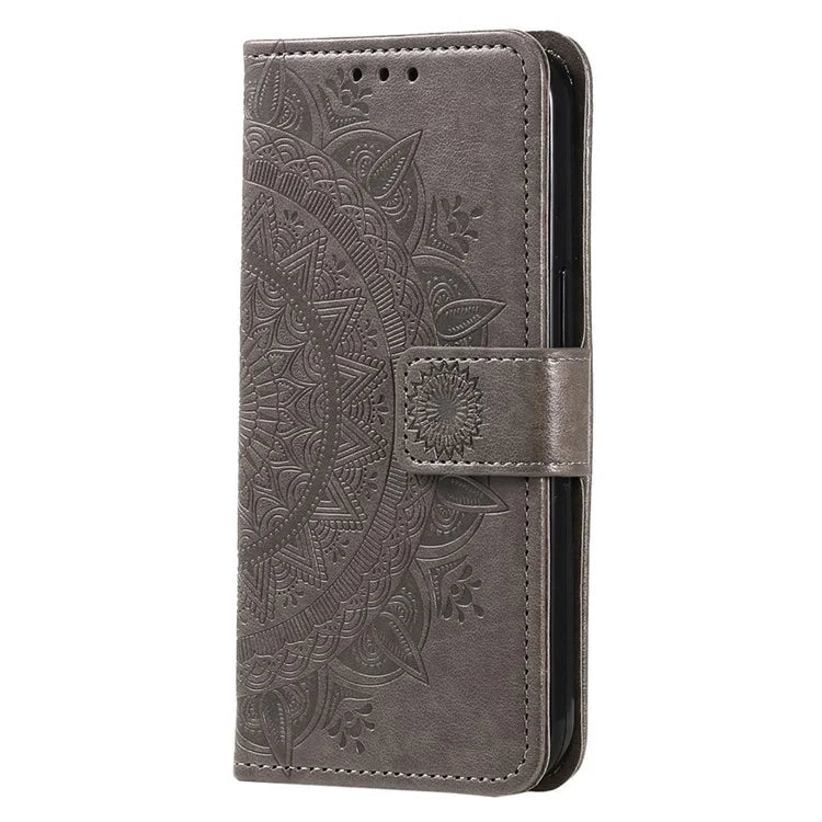 For Xiaomi Redmi 13C 4G / Poco C65 4G Case Mandala Flower Imprint Cover with Strap