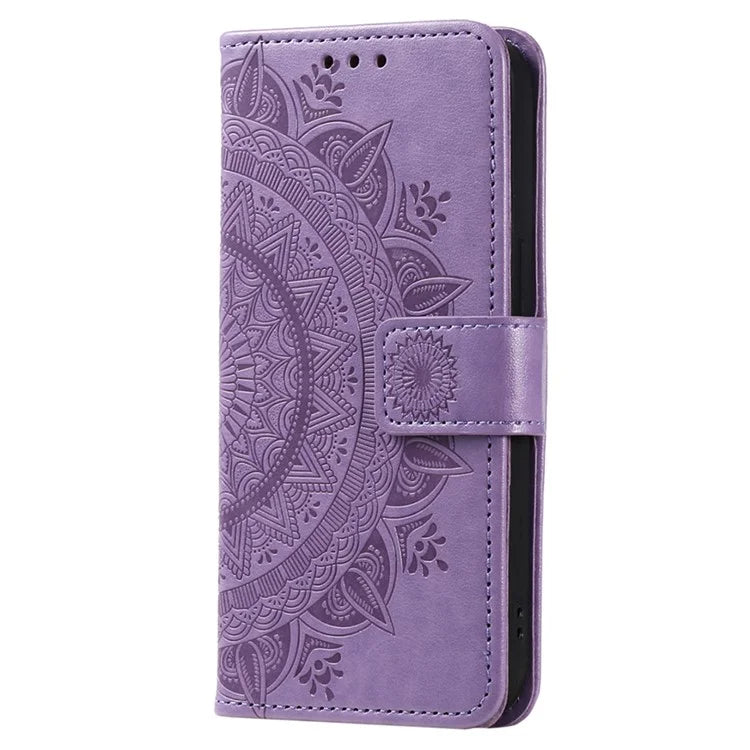 For Xiaomi Redmi 13C 4G / Poco C65 4G Case Mandala Flower Imprint Cover with Strap