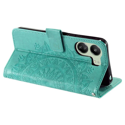 For Xiaomi Redmi 13C 4G / Poco C65 4G Case Mandala Flower Imprint Cover with Strap