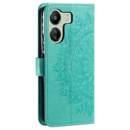 For Xiaomi Redmi 13C 4G / Poco C65 4G Case Mandala Flower Imprint Cover with Strap