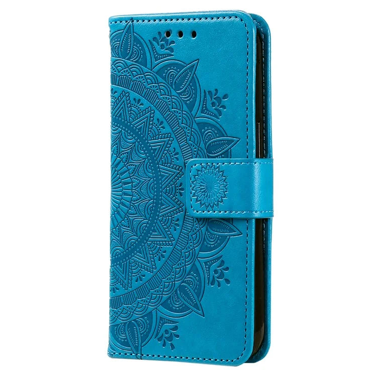 For Xiaomi Redmi 13C 4G / Poco C65 4G Case Mandala Flower Imprint Cover with Strap
