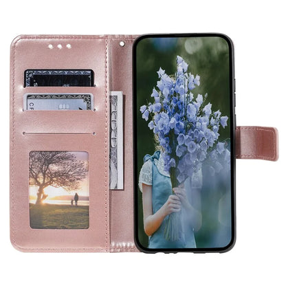 For Xiaomi Redmi 13C 4G / Poco C65 4G Case Mandala Flower Imprint Cover with Strap Gold
