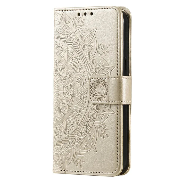 For Xiaomi Redmi 13C 4G / Poco C65 4G Case Mandala Flower Imprint Cover with Strap