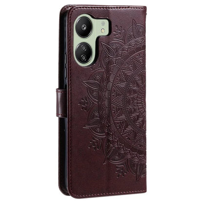 For Xiaomi Redmi 13C 4G / Poco C65 4G Case Mandala Flower Imprint Cover with Strap