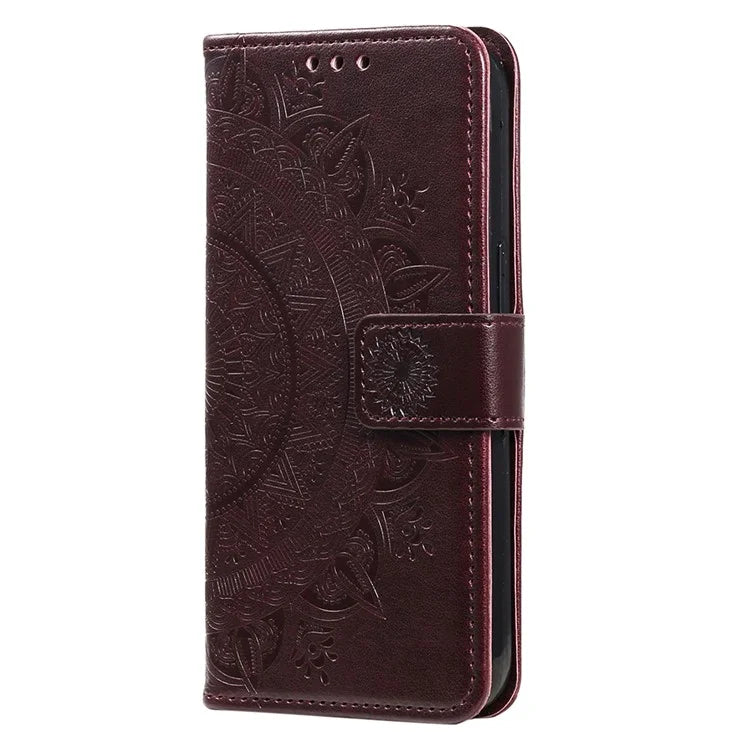 For Xiaomi Redmi 13C 4G / Poco C65 4G Case Mandala Flower Imprint Cover with Strap