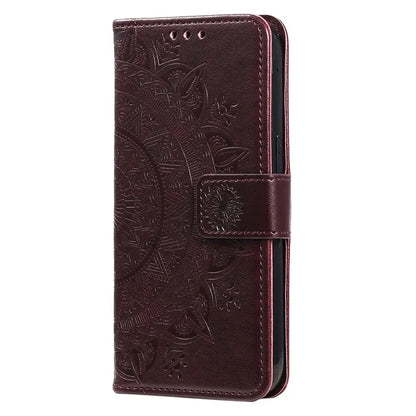 For Xiaomi Redmi 13C 4G / Poco C65 4G Case Mandala Flower Imprint Cover with Strap