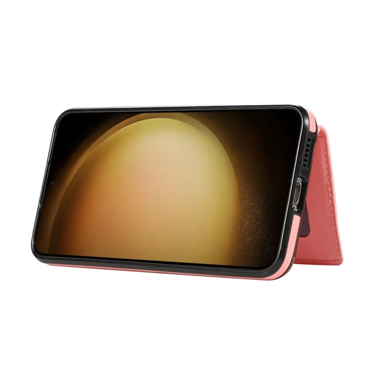 For Samsung Galaxy S24+ Case Grid Imprinted Kickstand Phone Cover with Shoulder Strap