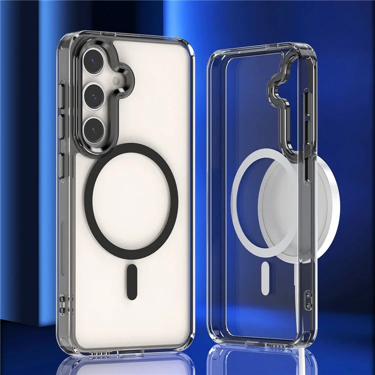 For Samsung Galaxy S24 Shockproof Case Compatible with MagSafe TPU+PC Clear Phone Case