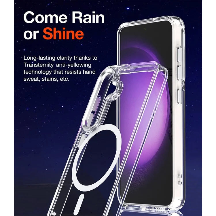 For Samsung Galaxy S24 Shockproof Case Compatible with MagSafe TPU+PC Clear Phone Case