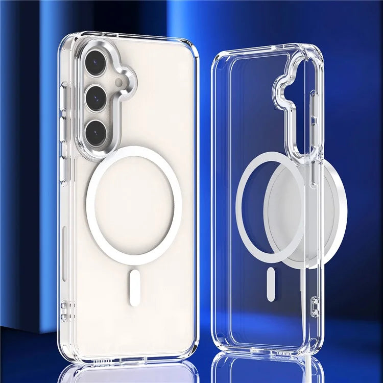For Samsung Galaxy S24 Shockproof Case Compatible with MagSafe TPU+PC Clear Phone Case