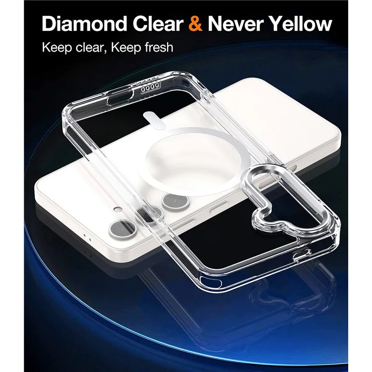 For Samsung Galaxy S24 Shockproof Case Compatible with MagSafe TPU+PC Clear Phone Case