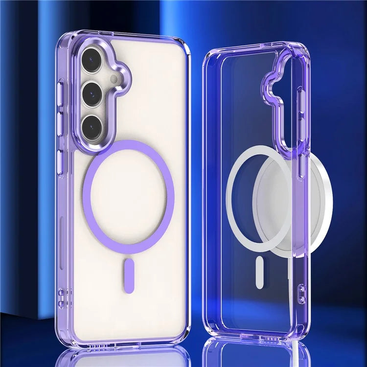 For Samsung Galaxy S24 Shockproof Case Compatible with MagSafe TPU+PC Clear Phone Case