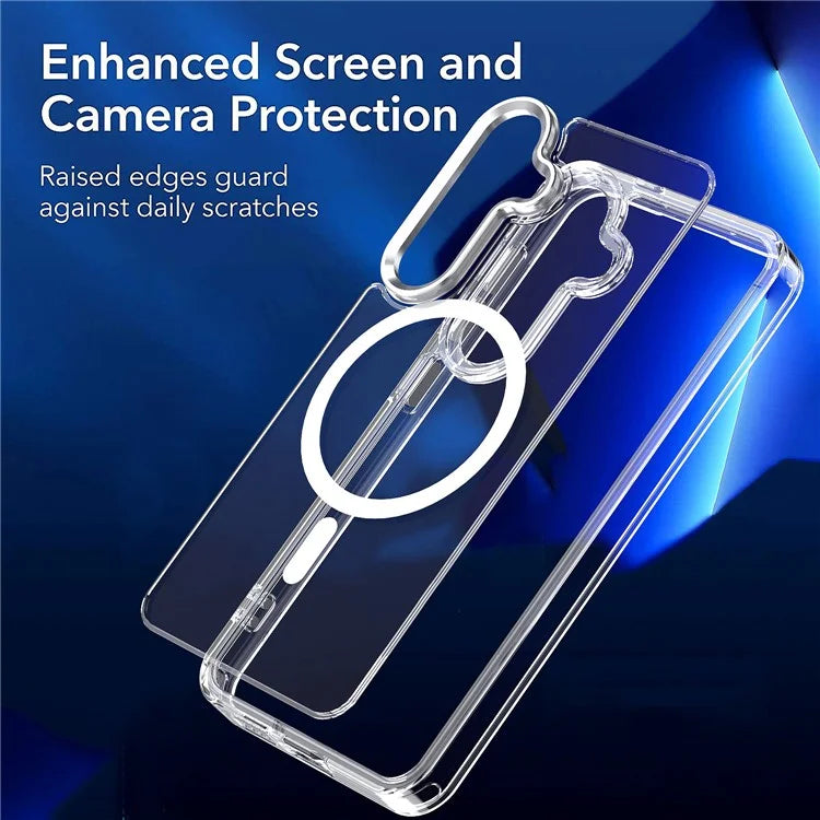 For Samsung Galaxy S24 Shockproof Case Compatible with MagSafe TPU+PC Clear Phone Case