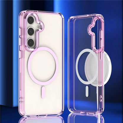 For Samsung Galaxy S24 Shockproof Case Compatible with MagSafe TPU+PC Clear Phone Case