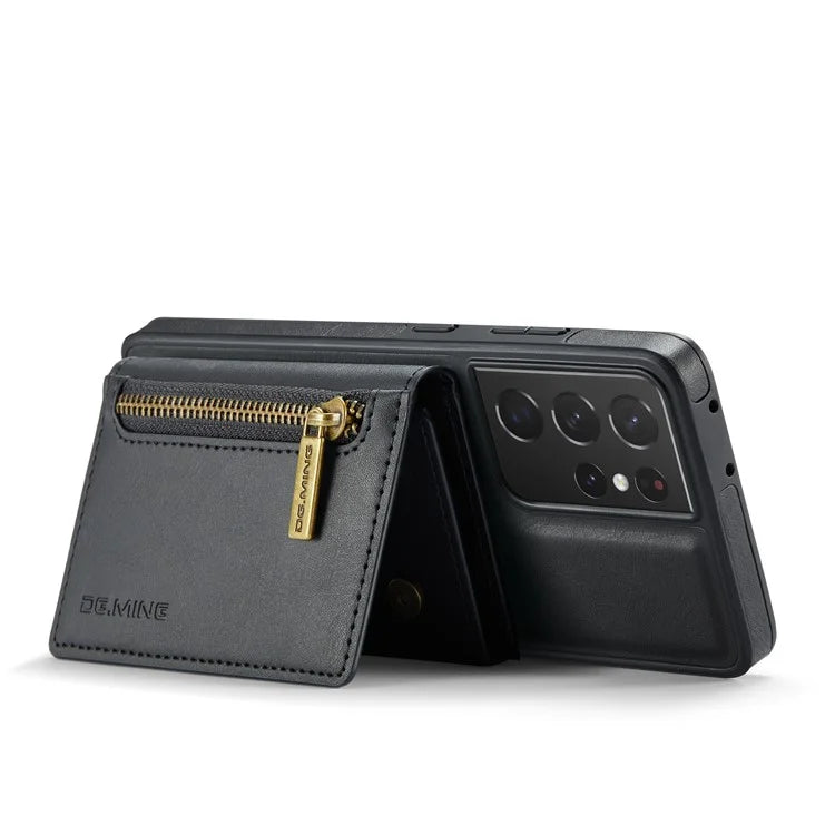 DG.MING M5 Series For Samsung Galaxy S21 Ultra 5G Phone Case Detachable Wallet Kickstand Cover