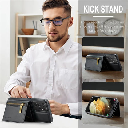 DG.MING M5 Series For Samsung Galaxy S21 Ultra 5G Phone Case Detachable Wallet Kickstand Cover