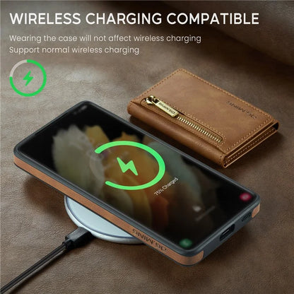 DG.MING M5 Series For Samsung Galaxy S21 Ultra 5G Phone Case Detachable Wallet Kickstand Cover