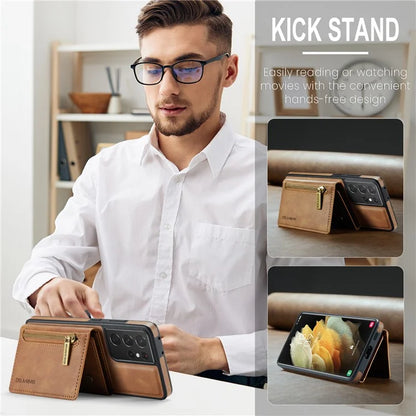 DG.MING M5 Series For Samsung Galaxy S21 Ultra 5G Phone Case Detachable Wallet Kickstand Cover
