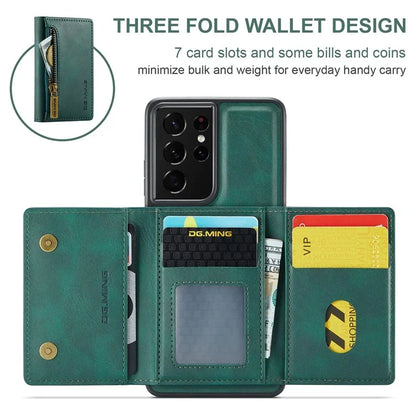 DG.MING M5 Series For Samsung Galaxy S21 Ultra 5G Phone Case Detachable Wallet Kickstand Cover