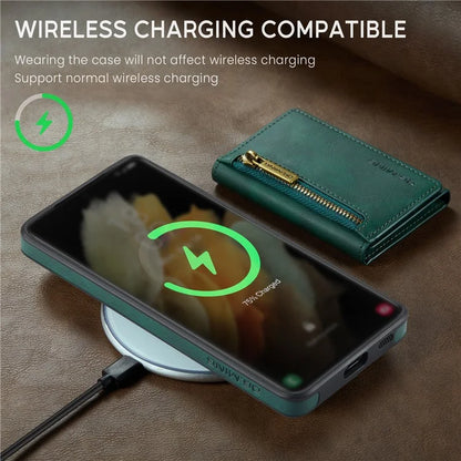 DG.MING M5 Series For Samsung Galaxy S21 Ultra 5G Phone Case Detachable Wallet Kickstand Cover