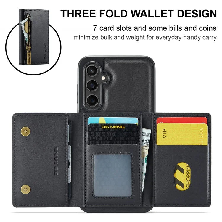 DG.MING M5 Series For Samsung Galaxy S23 FE Phone Case Magnetic Wallet Protective Cover
