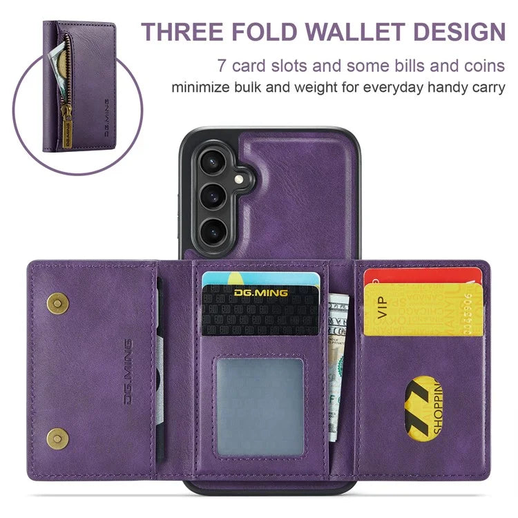 DG.MING M5 Series For Samsung Galaxy S23 FE Phone Case Magnetic Wallet Protective Cover