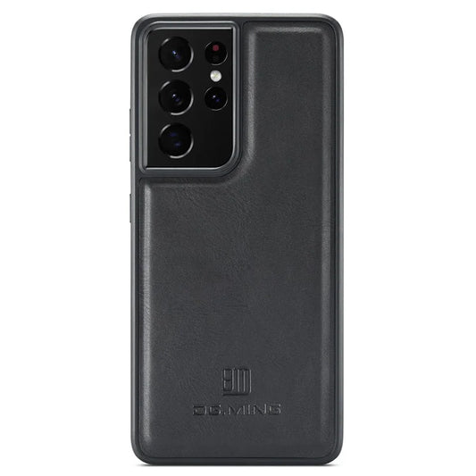 DG.MING For Samsung Galaxy S21 Ultra 5G Phone Case Leather Coated PC+TPU Shell Cover