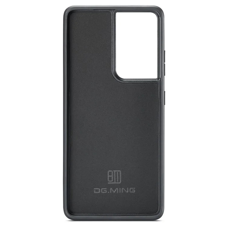 DG.MING For Samsung Galaxy S21 Ultra 5G Phone Case Leather Coated PC+TPU Shell Cover