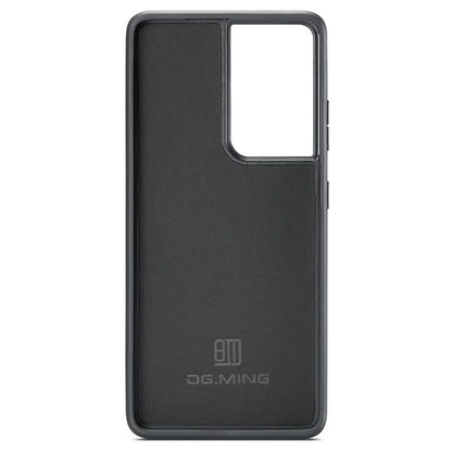 DG.MING For Samsung Galaxy S21 Ultra 5G Phone Case Leather Coated PC+TPU Shell Cover