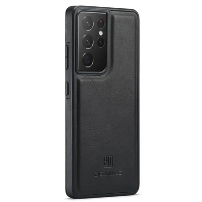DG.MING For Samsung Galaxy S21 Ultra 5G Phone Case Leather Coated PC+TPU Shell Cover