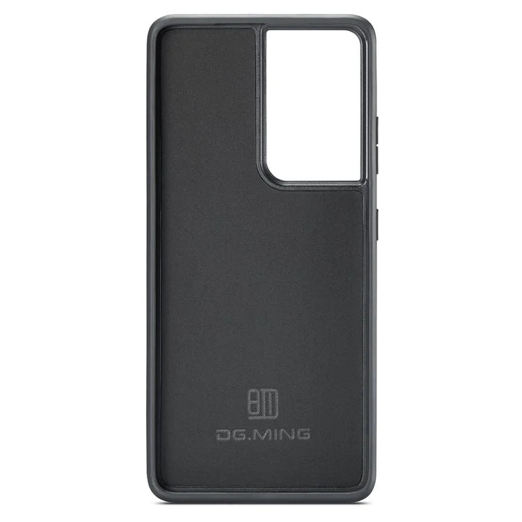 DG.MING For Samsung Galaxy S21 Ultra 5G Phone Case Leather Coated PC+TPU Shell Cover