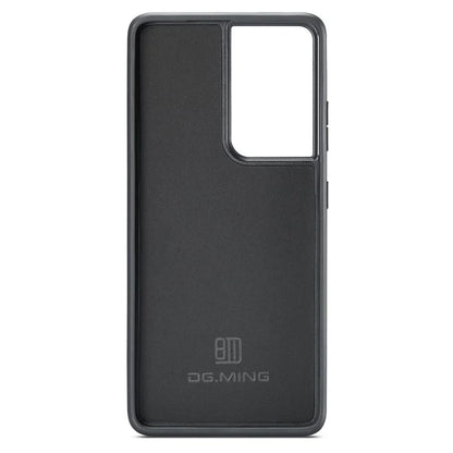 DG.MING For Samsung Galaxy S21 Ultra 5G Phone Case Leather Coated PC+TPU Shell Cover