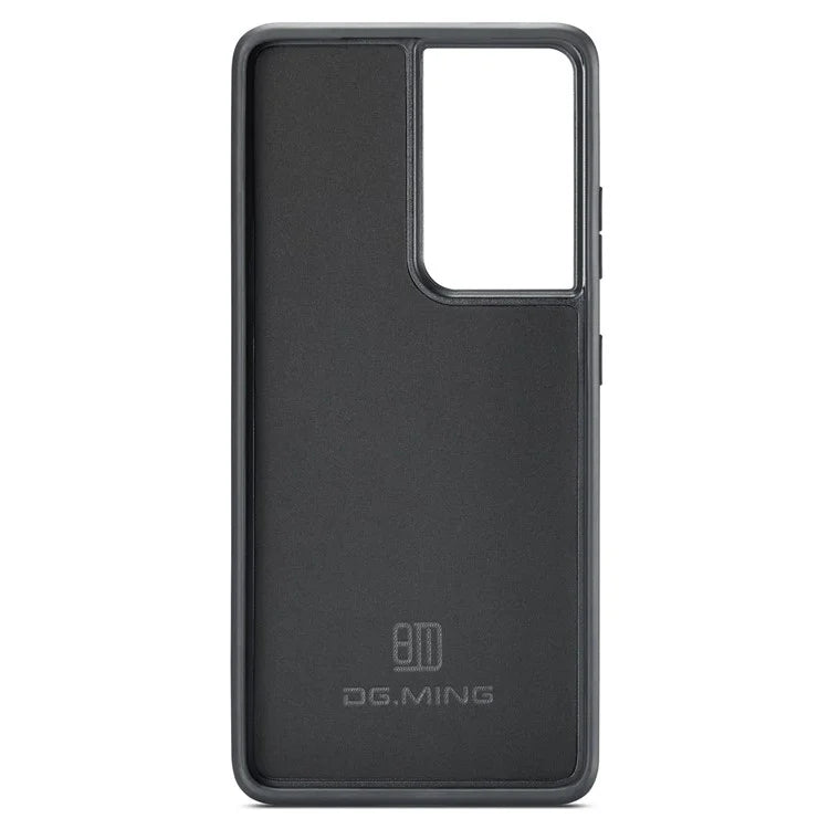 DG.MING For Samsung Galaxy S21 Ultra 5G Phone Case Leather Coated PC+TPU Shell Cover