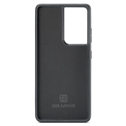 DG.MING For Samsung Galaxy S21 Ultra 5G Phone Case Leather Coated PC+TPU Shell Cover