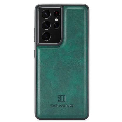 DG.MING For Samsung Galaxy S21 Ultra 5G Phone Case Leather Coated PC+TPU Shell Cover