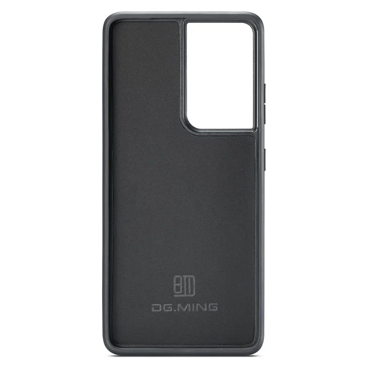DG.MING For Samsung Galaxy S21 Ultra 5G Phone Case Leather Coated PC+TPU Shell Cover