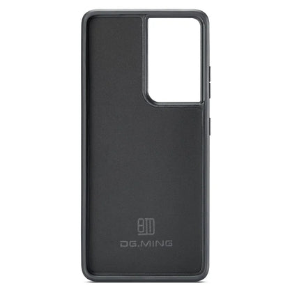 DG.MING For Samsung Galaxy S21 Ultra 5G Phone Case Leather Coated PC+TPU Shell Cover