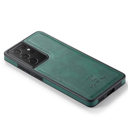 DG.MING For Samsung Galaxy S21 Ultra 5G Phone Case Leather Coated PC+TPU Shell Cover