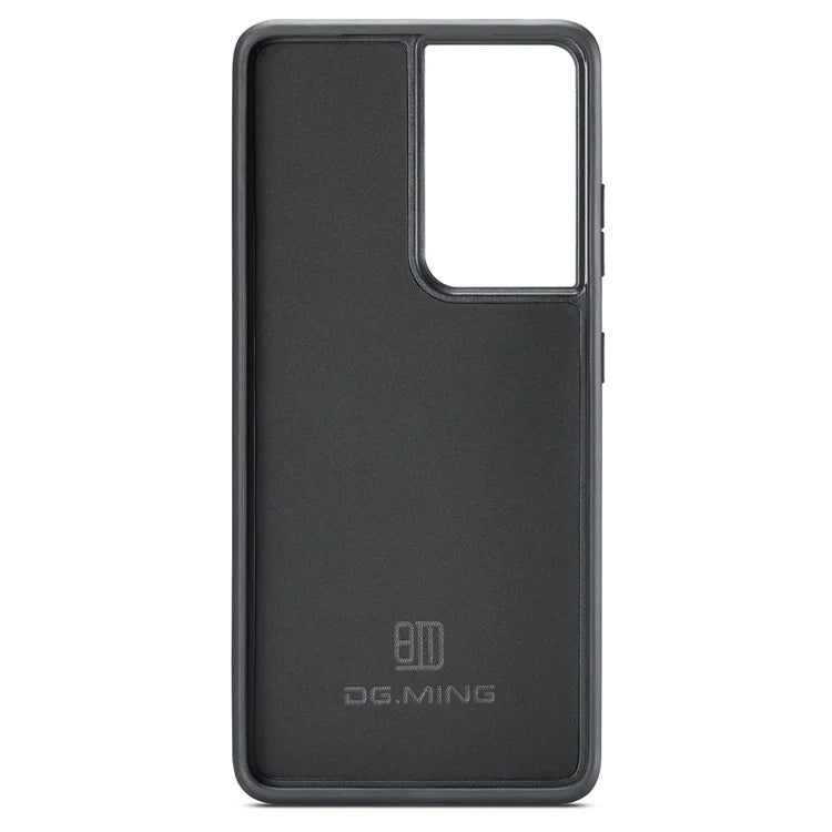 DG.MING For Samsung Galaxy S21 Ultra 5G Phone Case Leather Coated PC+TPU Shell Cover