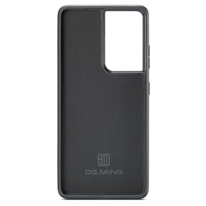DG.MING For Samsung Galaxy S21 Ultra 5G Phone Case Leather Coated PC+TPU Shell Cover