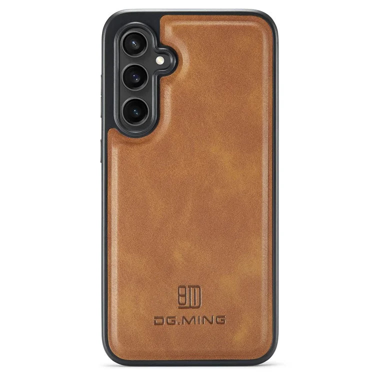 DG.MING For Samsung Galaxy S23 FE PU Leather Coating Cover Shockproof Phone Back Case